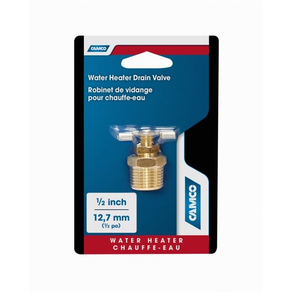 Camco WATER HEATER BRASS DRAIN VALVE 1/2IN 11703